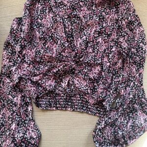 Zara Floral Pink and Black Blouse
